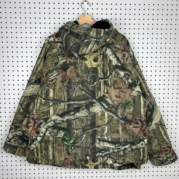 Vintage Mossy Oak Camo Jacket Sz XXL Break Up Full Zip Bomber Lined 90s w/ Hood - Picture 4 of 9